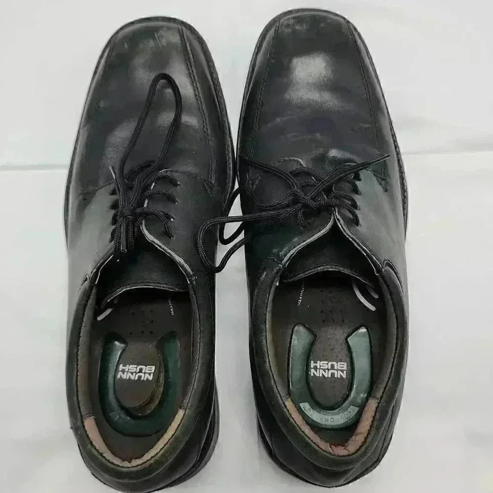 Nunn Bush Mens Black Marcell Lace Up Bike Toe Leather Oxford Dress Shoes Size 8M - Picture 13 of 13